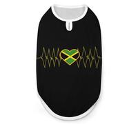 I Love Jamaica Jamaican Flag Heart Dog Shirts Pullover Pet Vest T-shirts for Small Medium Dogs & Cats