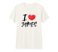 I Love James Red Heart Dad Boyfriend Husband Son Grandson Premium T-Shirt