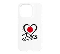 I Love Japan Heart Silhouette Flag Travel Japanese Vacation Case for iPhone 15 Pro