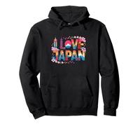 I Love Japan Tokyo Skyline Sakura Mount Fuji Pullover Hoodie