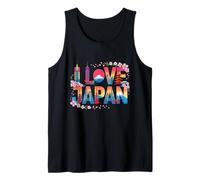 I Love Japan Tokyo Skyline Sakura Mount Fuji Tank Top