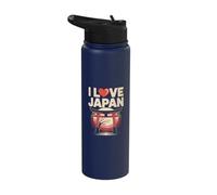 I Love Japan Torii Gate Sakura Sunset Stainless Steel Insulated Water Bottle