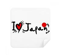 I Love Japan Word Flag Heart Glasses Cleaning Cloth Phone Screen Cleaner Suede Fabric 2pcs