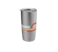 I Love Jasmine Personalized Retro Sunset First Name Stainless Steel Insulated Tumbler