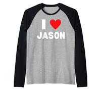 I Love Jason Raglan Baseball Tee