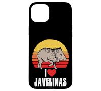 I Love Javelinas Vintage Retro 80s Sunset Cute Heart Arizona Case for iPhone 15 Plus