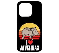 I Love Javelinas Vintage Retro 80s Sunset Cute Heart Arizona Case for iPhone 15 Pro