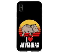 I Love Javelinas Vintage Retro 80s Sunset Cute Heart Arizona Case for iPhone XS Max
