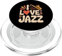 I Love Jazz Heart Saxophone Music PopSockets PopGrip for MagSafe