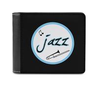 I Love Jazz Printed Bifold Wallet with Hidden Compartments Pocket Money and Credit Card Holder for Men Women