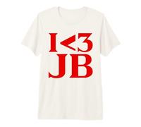 I Love JB Shirt Y2k 2010s White Red Premium T-Shirt