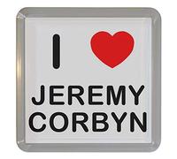 I Love Jeremy Corbyn - Plastic Tea Coaster/Beer Mat