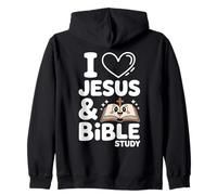 I Love Jesus And Bible Study Zip Hoodie