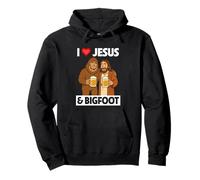 I Love Jesus and Bigfoot Funny Beer Drinking Spirituality Pullover Hoodie