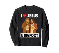 I Love Jesus and Bigfoot Funny Beer Drinking Spirituality Sweatshirt