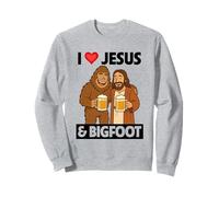 I Love Jesus and Bigfoot Funny Beer Drinking Spirituality Sweatshirt