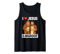 I Love Jesus and Bigfoot Funny Beer Drinking Spirituality Tank Top