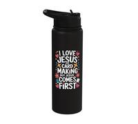 I Love Jesus and Card Making Stainless Steel Insulated Water Bottle