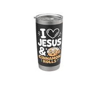 I Love Jesus and Cinnamon Rolls Stainless Steel Insulated Tumbler