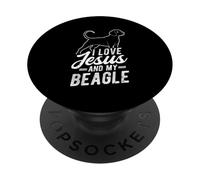 I LOVE JESUS AND MY Beagle Christian Beagle Lover PopSockets Adhesive PopGrip