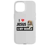 I Love Jesus and My Beagle Dog Mom Dad Pet Parent Christians Case for iPhone 15