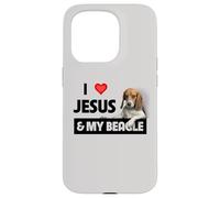 I Love Jesus and My Beagle Dog Mom Dad Pet Parent Christians Case for iPhone 15 Pro