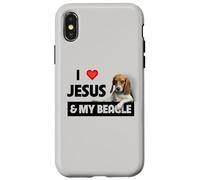 I Love Jesus and My Beagle Dog Mom Dad Pet Parent Christians Case for iPhone X/XS