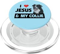 I Love Jesus and My Border Collie Herding Dog Mom Dad Owner PopSockets PopGrip for MagSafe