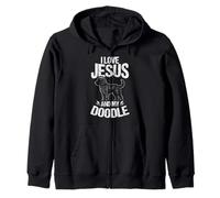 I LOVE JESUS AND MY DOODLE Christian Dog Lover Zip Hoodie