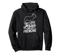 I LOVE JESUS AND MY FRENCHIE Christian French Bulldog Pullover Hoodie