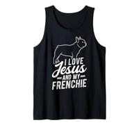 I Love Jesus and My Frenchie Christian French Bulldog Tank Top