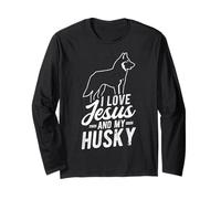 I Love Jesus and My Husky Christian Husky Lover Long Sleeve T-Shirt