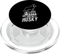 I LOVE JESUS AND MY Husky Christian Husky Lover PopSockets PopGrip for MagSafe