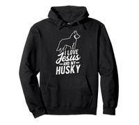 I LOVE JESUS AND MY Husky Christian Husky Lover Pullover Hoodie