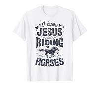 I Love Jesus And Riding Horses Horse Girl Horseback Rider T-Shirt