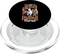 I Love Jesus And Riding Horses Horse Lover PopSockets PopGrip for MagSafe