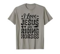 I Love Jesus and Riding Horses Western Faith Quote T-Shirt