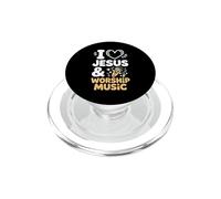 I Love Jesus And Worship Music PopSockets PopGrip for MagSafe