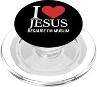 I Love Jesus because I'm Muslim PopSockets PopGrip for MagSafe