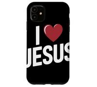 I Love Jesus Bold Letter Christian Faith Religious Apparel Case for iPhone 11
