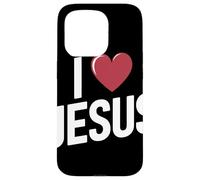 I Love Jesus Bold Letter Christian Faith Religious Apparel Case for iPhone 15 Pro