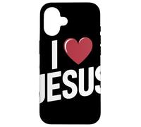 I Love Jesus Bold Letter Christian Faith Religious Apparel Case for iPhone 16