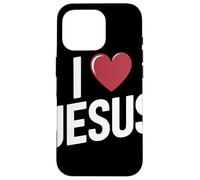 I Love Jesus Bold Letter Christian Faith Religious Apparel Case for iPhone 16 Pro