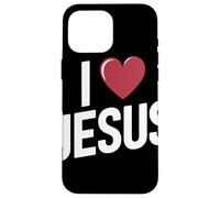 I Love Jesus Bold Letter Christian Faith Religious Apparel Case for iPhone 16 Pro Max
