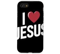 I Love Jesus Bold Letter Christian Faith Religious Apparel Case for iPhone SE (2020) / 7/8