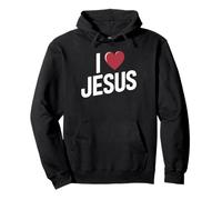 I Love Jesus Bold Letter Christian Faith Religious Apparel Pullover Hoodie