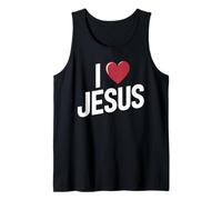 I Love Jesus Bold Letter Christian Faith Religious Apparel Tank Top