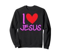 I Love Jesus Christ Name Men Guy BFF Heart God Bible Blessed Sweatshirt
