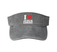 I Love Jesus Christ Sun Hats for Men and Women Gray