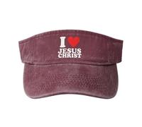 I Love Jesus Christ Sun Hats for Men and Women Red